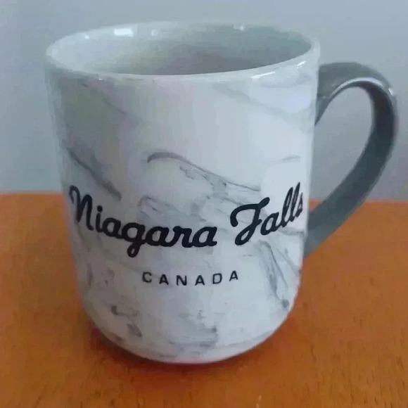 Niagara  Falls Canada Grey and White Marble Design Ceramic Coffee Tea Mug - Picture 1 of 6